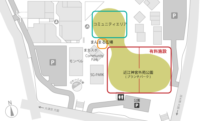 近江神宮外苑公園（ブランチパーク）の位置