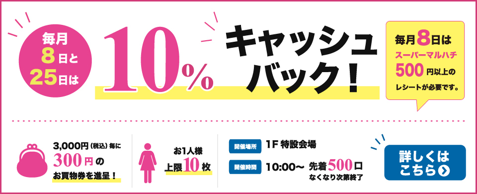 2026ブランチデー10％キャッシュバック