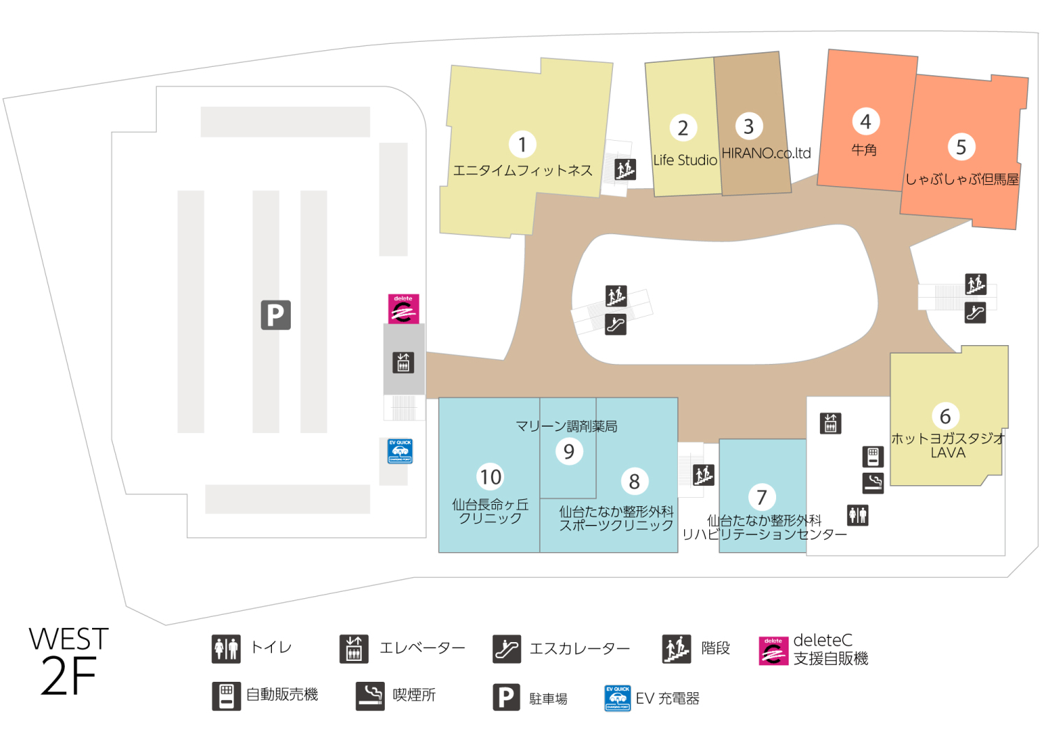 ブランチ仙台WEST　2Fフロアマップ