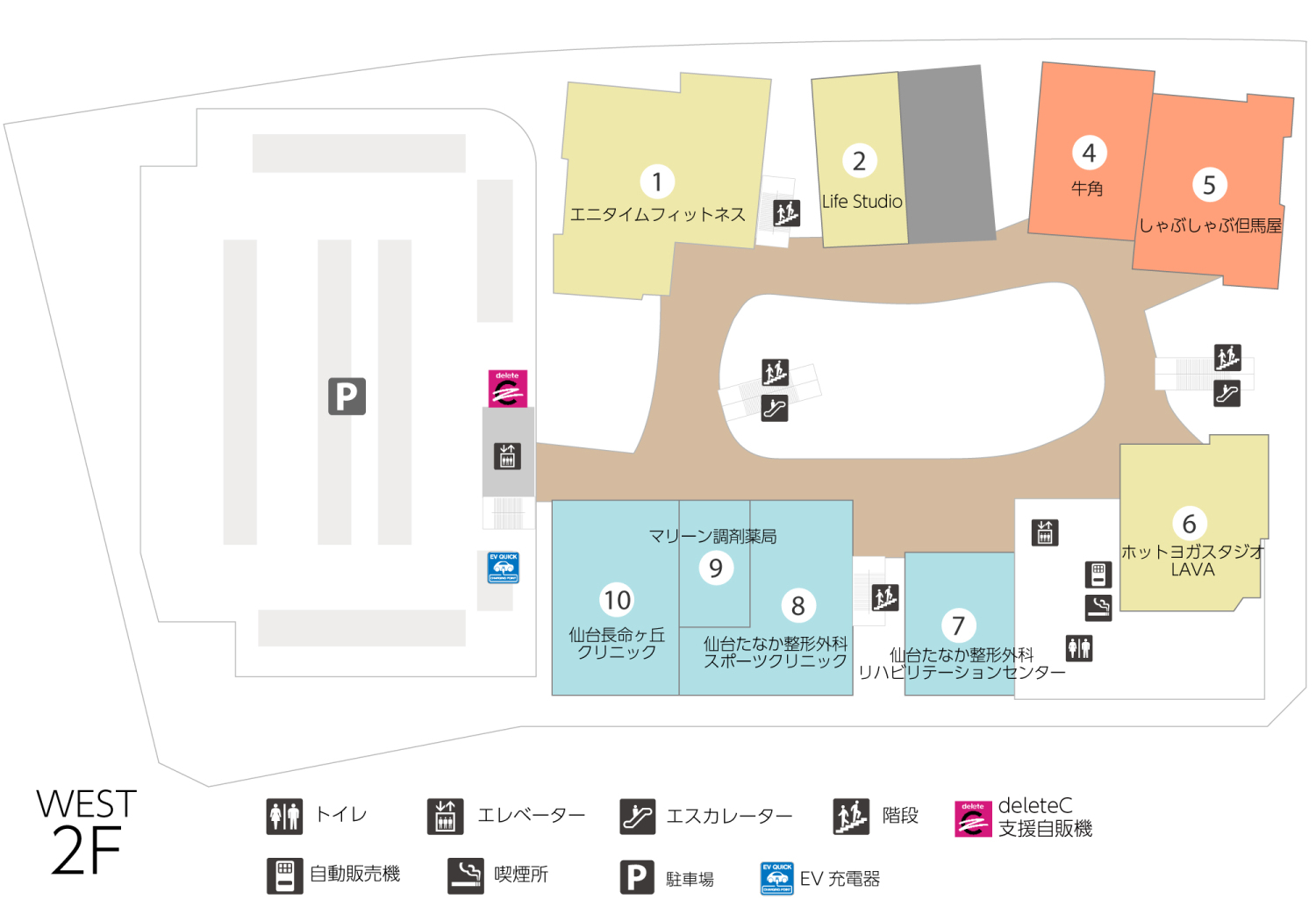 ブランチ仙台WEST　2Fフロアマップ