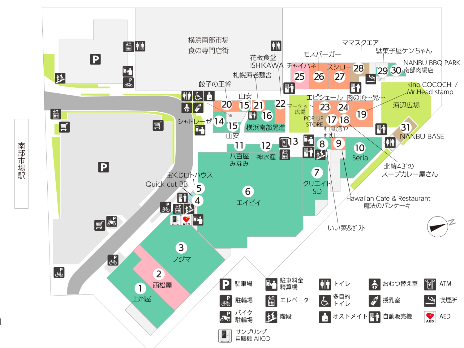 ブランチ横浜南部市場1Fフロアマップ