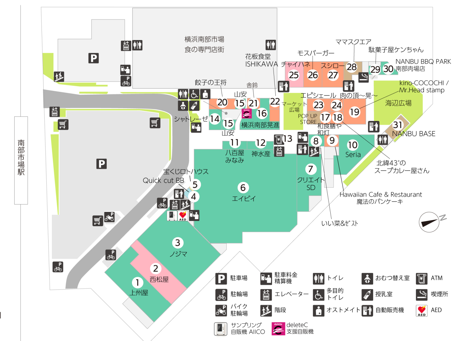 ブランチ横浜南部市場1Fフロアマップ