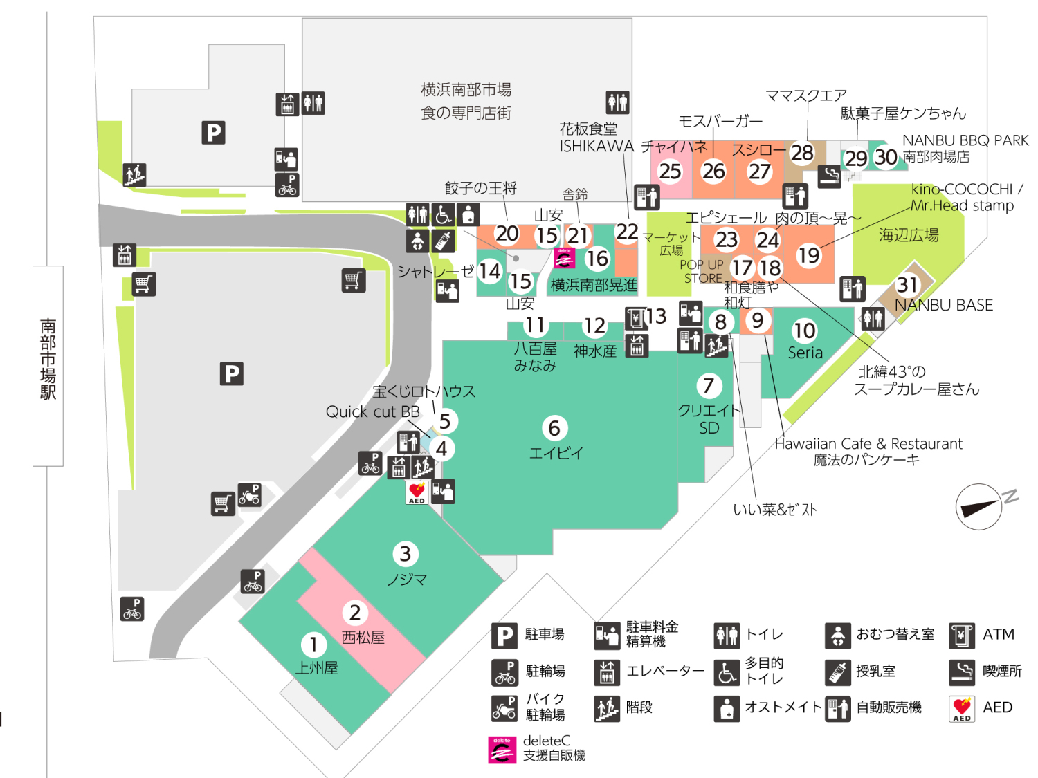 ブランチ横浜南部市場1Fフロアマップ